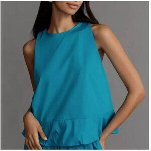 NWT Anthropologie | Maeve | Blue Sleeveless Bubble 100% Cotton Top, L